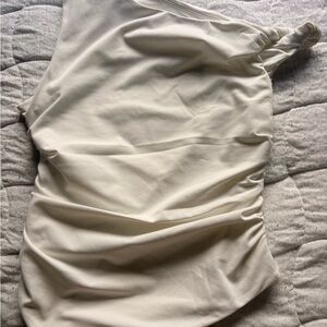 Elegant Cream One-Shoulder Dress